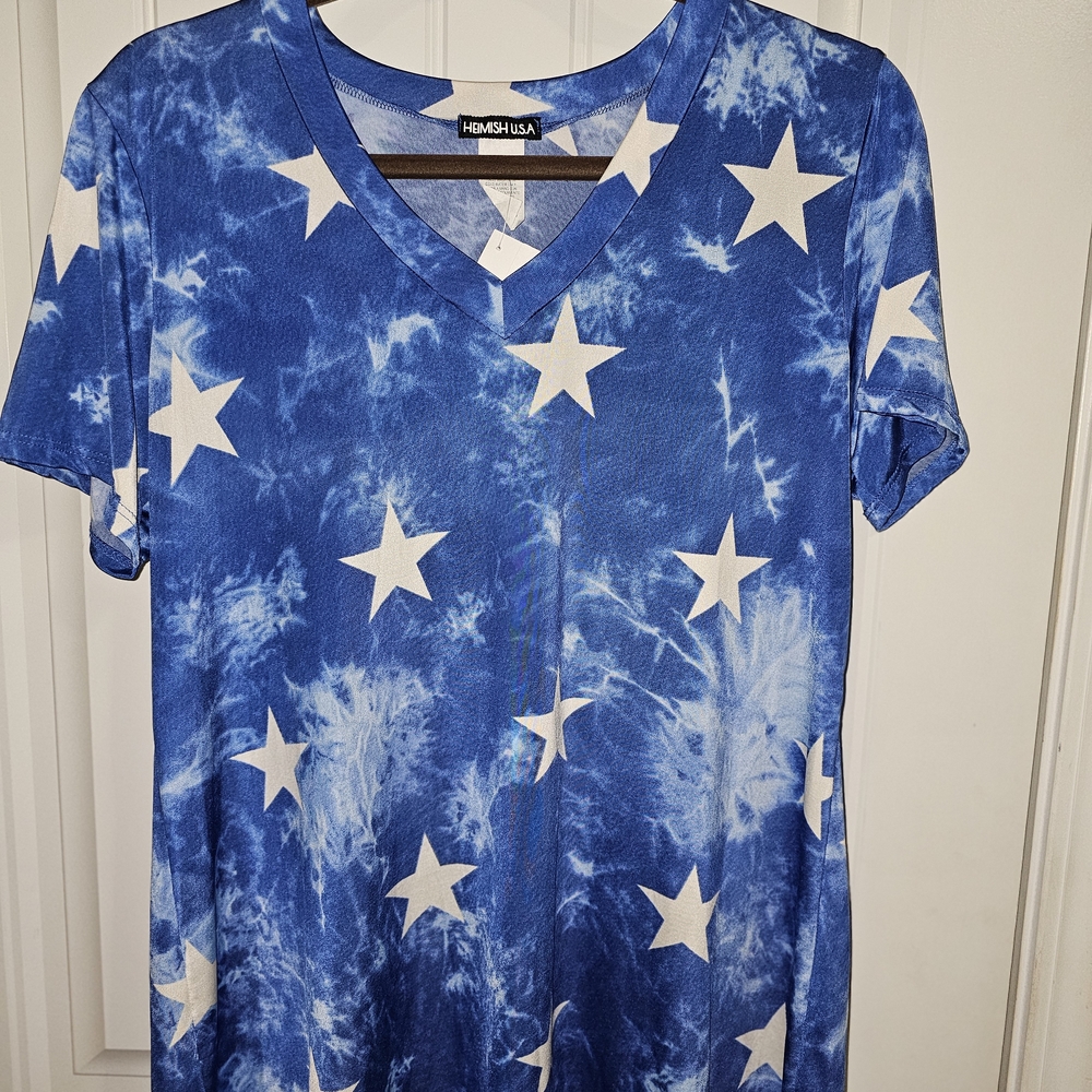 HEIMISH USA Blue Star V-Neck Tee